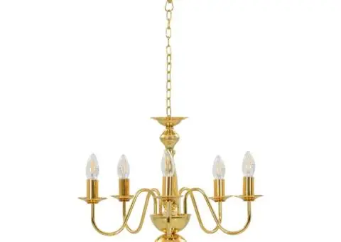 Candelabru, auriu, 5 becuri E14 - 5/5