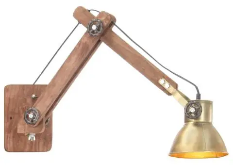 Lampă de perete, stil industrial, alamă, rotund, E27 - 1/5