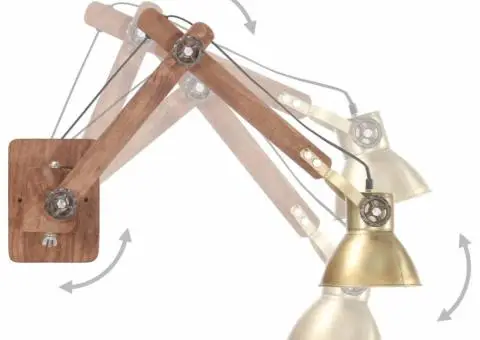 Lampă de perete, stil industrial, alamă, rotund, E27 - 3/5