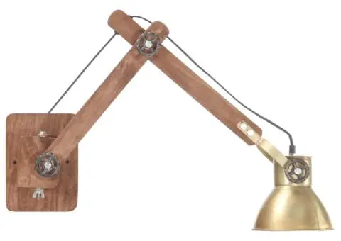 Lampă de perete, stil industrial, alamă, rotund, E27 - 4/5