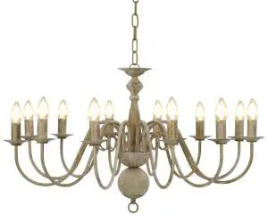 Candelabru, alb vintage, 12 becuri E14