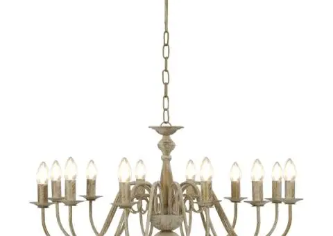 Candelabru, alb vintage, 12 becuri E14 - 4/5