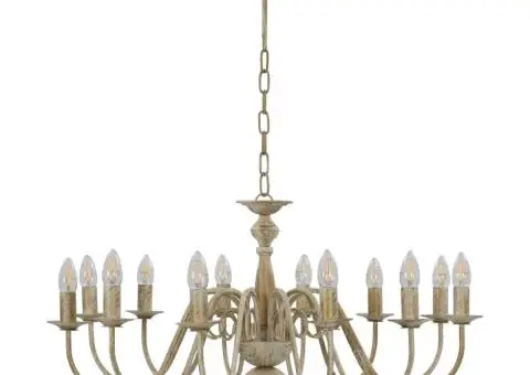 Candelabru, alb vintage, 12 becuri E14 - 5/5
