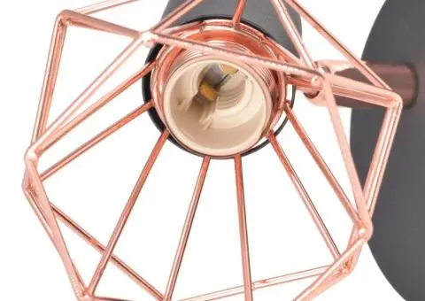 Lampă de perete 2 buc, E14, negru și arămiu - 5/5