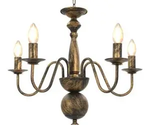 Candelabru antichizat, negru, 5 becuri E14