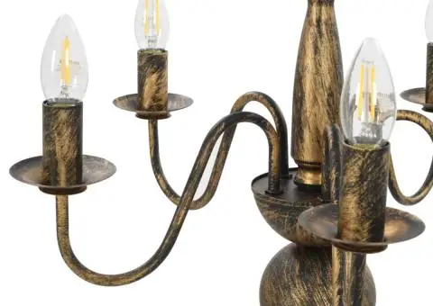 Candelabru antichizat, negru, 5 becuri E14 - 4/5