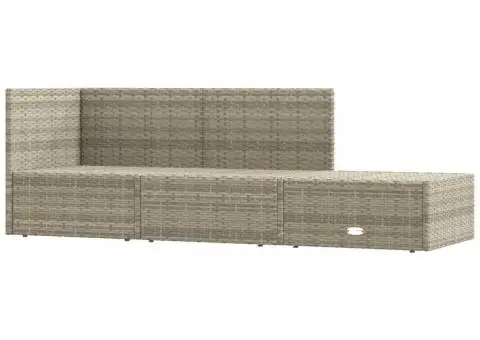 Set mobilier de grădină cu perne, 3 piese, gri, poliratan - 3/5