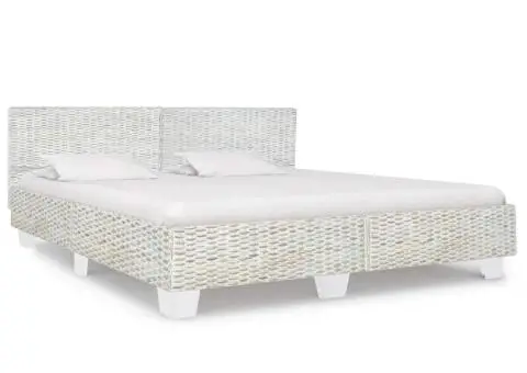 Cadru de pat, gri, 180 x 200 cm, ratan natural - 1/5