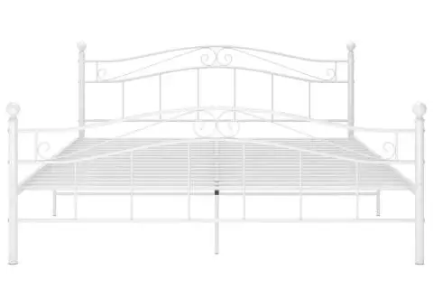 Cadru de pat, alb, 200x200 cm, metal - 3/5