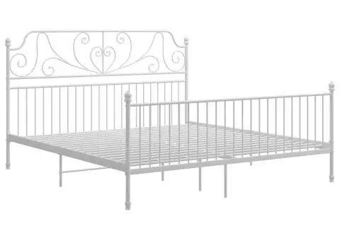 Cadru de pat, alb, 180x200 cm, metal - 2/5