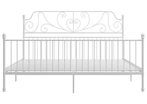 Cadru de pat, alb, 180x200 cm, metal - 3/5