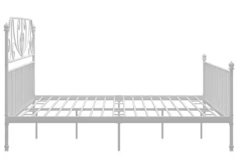 Cadru de pat, alb, 180x200 cm, metal - 4/5
