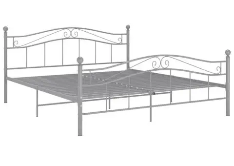 Cadru de pat, gri, 180x200 cm, metal - 2/5