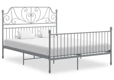 Cadru de pat, gri, 160x200 cm, metal - 1/5