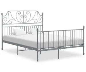 Cadru de pat, gri, 160x200 cm, metal