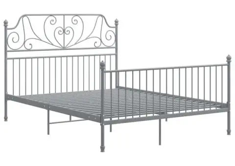 Cadru de pat, gri, 160x200 cm, metal - 2/5