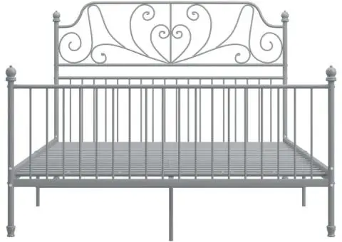 Cadru de pat, gri, 160x200 cm, metal - 3/5