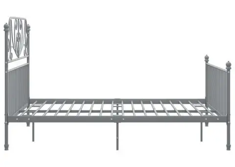 Cadru de pat, gri, 160x200 cm, metal - 4/5