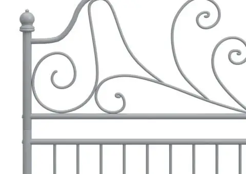 Cadru de pat, gri, 160x200 cm, metal - 5/5