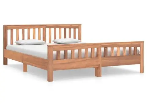 Cadru de pat, 160x200 cm, lemn masiv de tec - 2/5