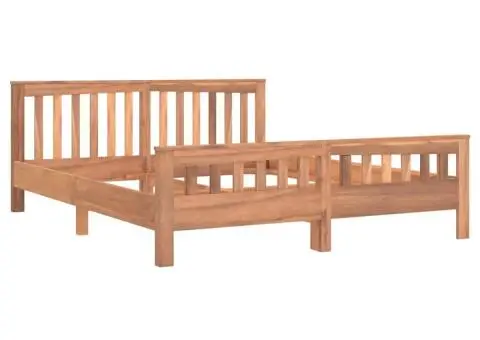 Cadru de pat, 160x200 cm, lemn masiv de tec - 3/5