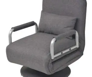 Scaun pivotant și canapea extensibilă, gri închis, textil