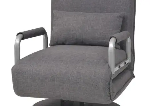 Scaun pivotant și canapea extensibilă, gri închis, textil - 2/5