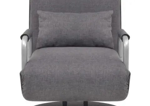 Scaun pivotant și canapea extensibilă, gri închis, textil - 3/5