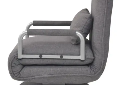 Scaun pivotant și canapea extensibilă, gri închis, textil - 4/5