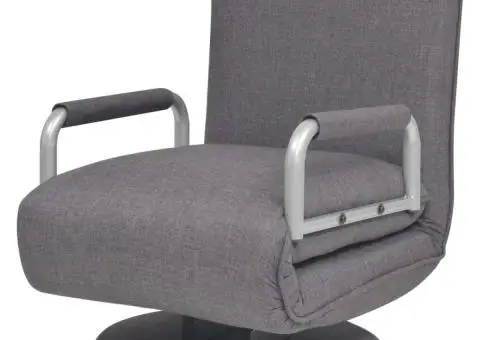 Scaun pivotant și canapea extensibilă, gri închis, textil - 5/5