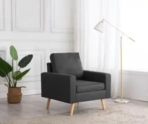 Fotoliu, gri închis, material textil