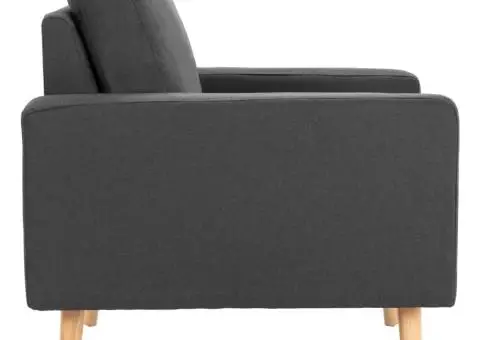 Fotoliu, gri închis, material textil - 4/5