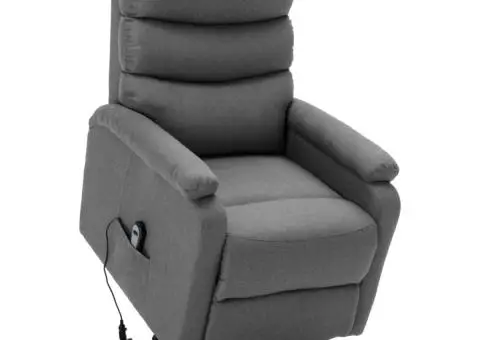 Fotoliu cu ridicare, gri deschis, textil - 1/5