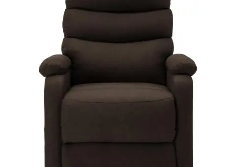 Fotoliu cu ridicare, maro închis, material textil - 3/5