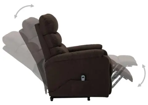 Fotoliu cu ridicare, maro închis, material textil - 4/5