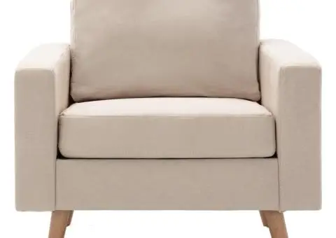 Fotoliu, crem, material textil - 3/5