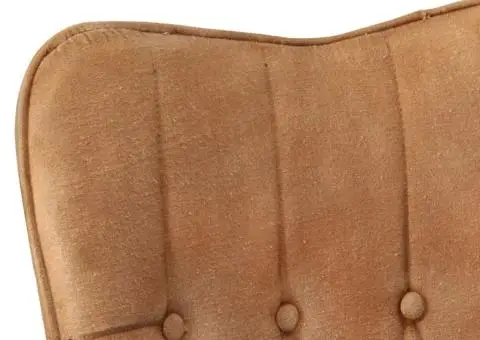 Scaun cu spătar înalt, maro, pânză - 5/5