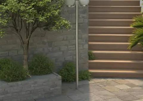 Lampă de grădină cu stâlp, 2 lămpi, 220 cm - 1/5