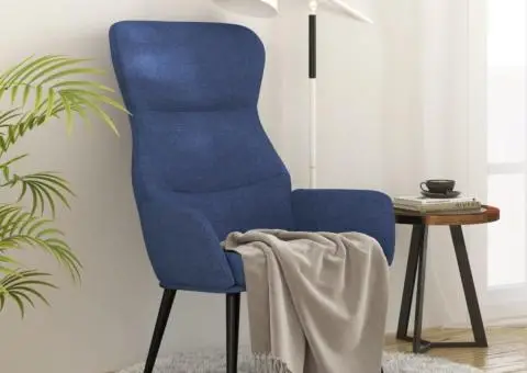 Scaun de relaxare, albastru, material textil - 1/5