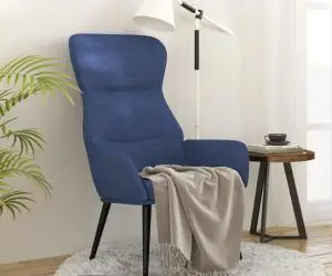 Scaun de relaxare, albastru, material textil
