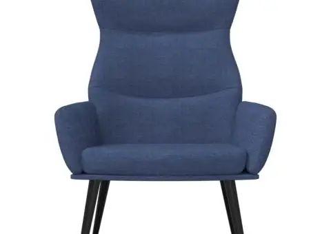 Scaun de relaxare, albastru, material textil - 3/5