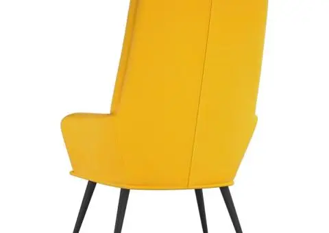 Scaun de relaxare, galben muștar, catifea - 5/5