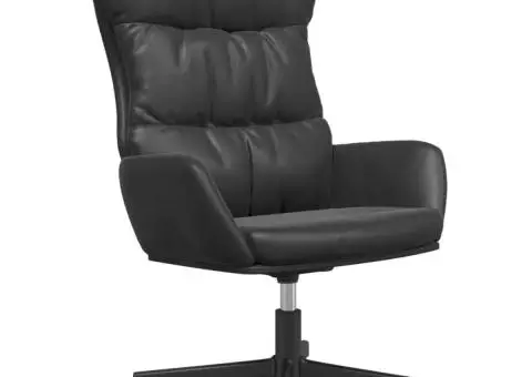 Scaun de relaxare, negru, piele ecologică - 2/5