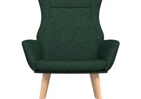 Scaun de relaxare, verde închis, material textil - 3/5