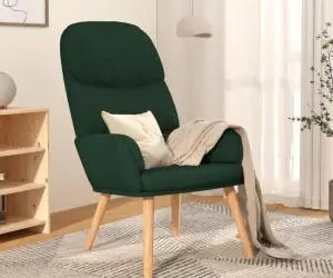 Scaun de relaxare, verde închis, material textil