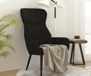 Scaun de relaxare, negru, material textil