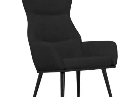 Scaun de relaxare, negru, material textil - 2/5