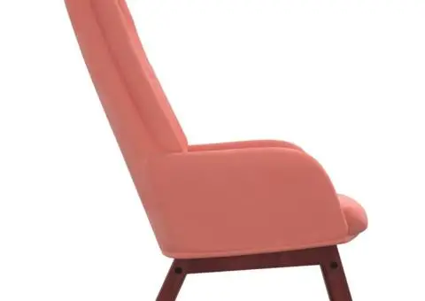 Scaun de relaxare, roz, catifea - 4/5