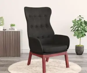 Scaun de relaxare, negru, material textil