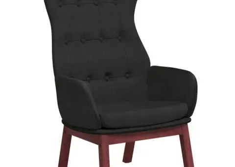 Scaun de relaxare, negru, material textil - 2/5